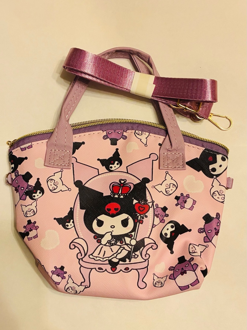 Sanrio Kuromi Small HandBag 2026 Removable Strap Purple NEW Sweet